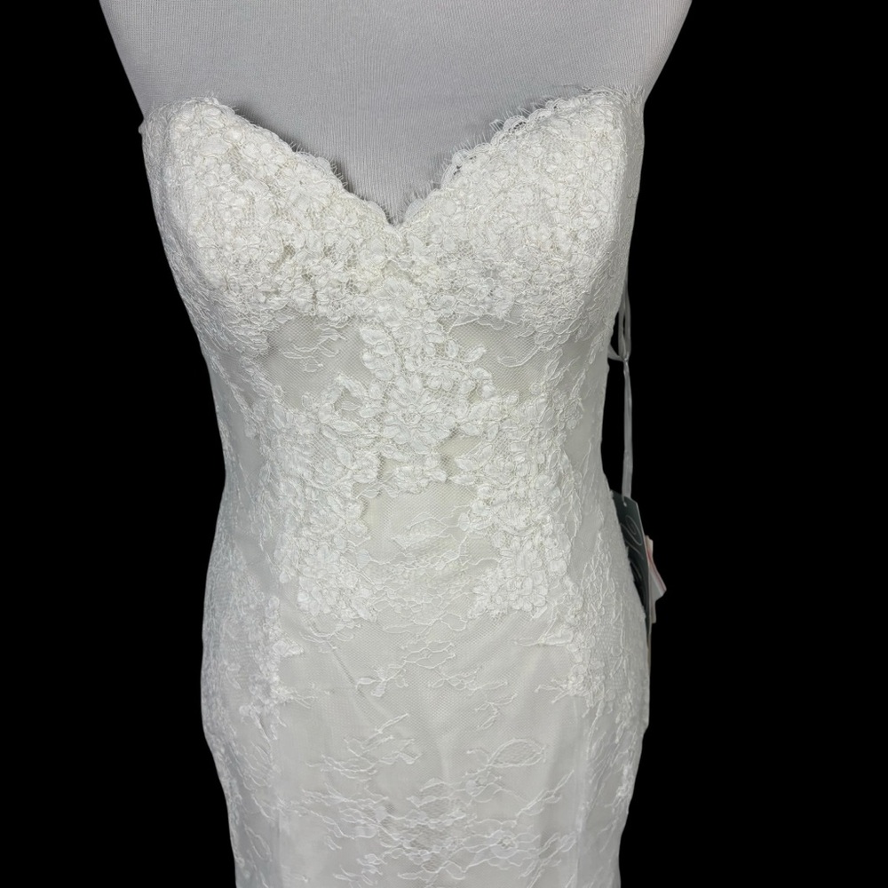 WTOO 19706 Curvalicious Ivory Oyster Lace Sweetheart Wedding Dress Size 8 NWT - Picture 4 of 14